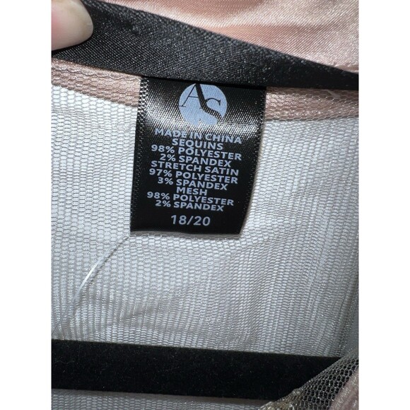 Ashley Stewart Sequin Fringe Blouse Womens Plus 18/20 Button Front Sheer Tan New - Picture 7 of 8